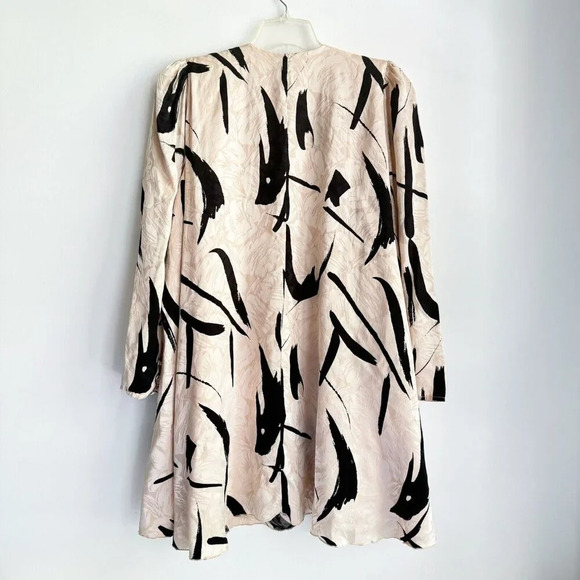 Vintage saks Fifth avenue Silk Blush Pink Black Print Lightweight Blazer 10 - Picture 4 of 9